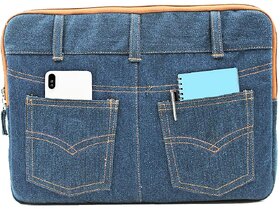 The Purani Jeans Fabric Case Cover for Upto 15 inch Laptop, Blue