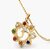 OM Round Flower navaratna pendant Gold-plated brass navratna gemstone Pendant