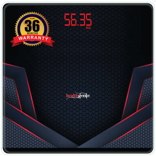 Healthgenie Digital Weight Machine with Magic Hidden LED Display Magically Appears as You Step on HD-321 (SPORTY RED)