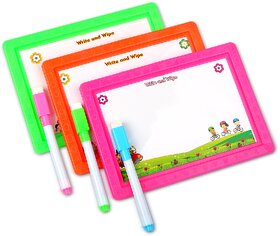 Educational Double Sided Slate Both Side Writeable For Kids Included Pen and Eraser Sponge with Pen (Pack of 1)