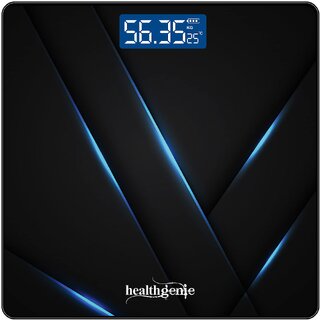 Healthgenie Digital Weight Machine Thick Tempered Glass LCD Display ( Sharp Blue)