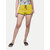 Womens solid Elasticated shorts- Yellow Colour