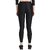 NINQ Women Polyester Lycra High Waist Solid Black Tight With Slim Look Stitching