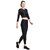 NINQ Women Polyester Lycra High Waist Solid Black Tight With Slim Look Stitching