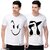 ENUX MEN PRINTED WHITE HALF SLEEVE TSHIRT PACK OF 2 (Pack of 2)