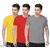 Men's Solid Plain Round Neck Tshirt (Pack of 3)
