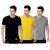 Men's Solid Plain Round Neck Tshirt (Pack of 3)