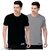 Trendy Mens Black Solid Polyester Blend Round Neck T-Shirt