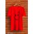 Poly Blend Red Short Sleeves Printed Tshirts (Pack of 2)