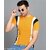 Polyester Yellow Short Sleeves Colorblocked Tshirts