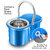 360 Degree Spin Floor Cleaning Easy Plastic Bucket Steel Mop Mop Set  (Multicolor) pack of 1