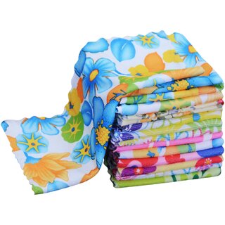 Home Delight 200 GSM pack of 12 cotton Multicolor Face Towel