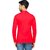 Pause Red Solid Cotton Shrug for Men
