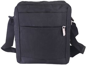 Black Solid Messenger Bag - 20