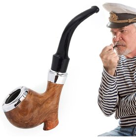 Brown 14 cm Wooden Pipe - Pack of 1 - 31