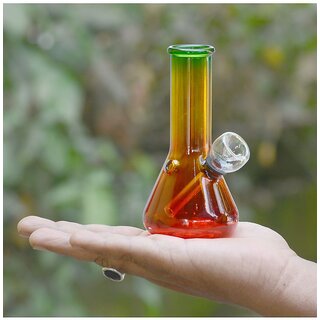 Multicolour 13 cm Glass Bong - Pack of 1 - 49