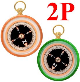 2 Piece Military Hiking Camping Lens Magnetic Compass - 38