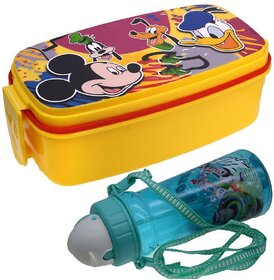 With Bottle Assorted Plastic Lunch Box ( Pack of 2 ) 850 ml - 44
