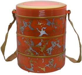 3 Container Insulated Plastic Lunch Box 3 Container ( Pack of 1 ) - 71