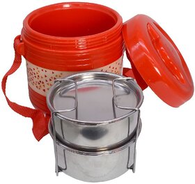 2 Container Plastic Insulated Lunch Box 2 Container ( Pack of 1 ) - 63
