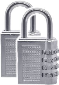 Metal 2 Pieces 4 Digit Own Password Bag Travel Resettable Lock Combination Security Padlock - 27