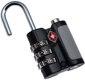 3 Digit TSA Travel Sentry Approved Own Password Bag Travel Resettable Metal Lock Combination Security Padlock - 6