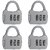 4 Pieces 3 Digit Own Password Travel Resettable Combination Security Padlock - 24