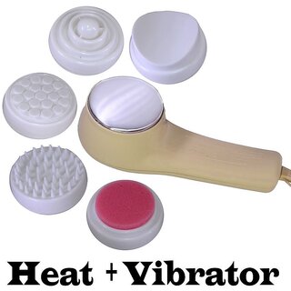 Vibrating 5 in 1 Heat Therapy Body Face Neck Facial Massager Thermal  - 35