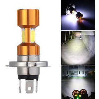 H4 AC/DC CSP 1860 Chip LED Motorcycle Headlight Bulb - HS1/9003 White 18W 1600LM (BIKE HEADLIGHT 6 LED)