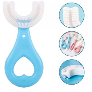 U Shaped Kids Toothbrush for Kids 3-5 Years Children U Shape Toothbrush Baby Brush Teeth Cleaner Silicone Tooth Brush Head 360 Degree Cleansing Infant Toothbrush (MULTICOLOR) (1 Pcs)
