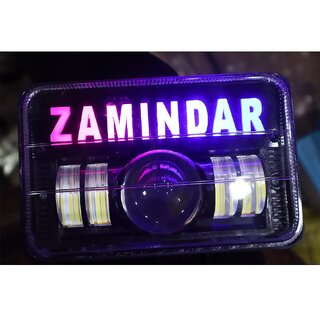 Zamindar New Splendor HeadlightLED Projector Headlight Hi/Low Beam H4 Connector For Hero Splendor Plus, Splendor Pro, Splendor