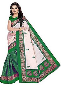 Svb Sarees Green Colour Bhagalpuri silk Saree With Blouse Piece
