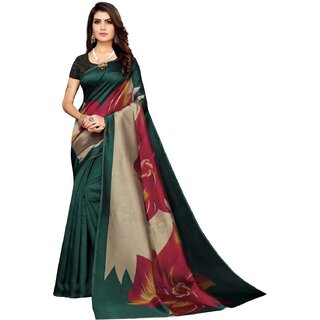 Svb Green Printed Mysore Silk With Blouse Saree