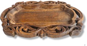 wooden tray carving jali size 15 x 10 x 2 inch