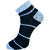 USOXO Soft Breathable Combed Cotton Ankle Socks For Men Pack Of 3 (Black, Royal blue, Olive green) Four Strip Ankle