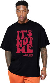 Leotude Men Black Printed Cotton Blend T-Shirt