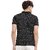 Leotude Men Black Printed Cotton Blend Casual T-Shirt