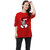 Leotude Red Printed Cotton Blend Round Neck Half Sleeve T-Shirts For Womens