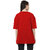 Leotude Red Printed Cotton Blend Round Neck Half Sleeve T-Shirts For Womens