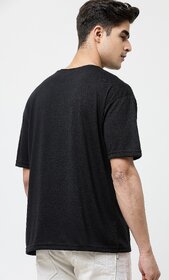 Leotude Men Black Printed Cotton Blend T-Shirt