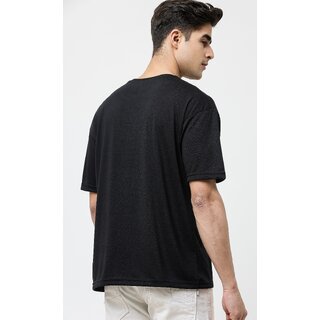 Leotude Men Black Printed Cotton Blend T-Shirt