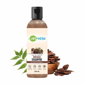 CareVeda HairFall Control Shikakai Shampoo Enriched with Neem Ayurvedic Forumula Suitable For All Hair Types 100 ml