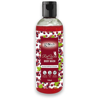 Globus Naturals Red Wine Refreshing Body Wash with Peach & Almond  Nourishing Body Cleanser for All Skin Types (100 ml)