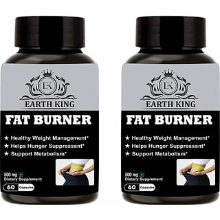 EARTH KING Fat Burner Capsule for Weight loss  and  Belly Fat for Men  and  Womenxe2x80x93500mg 60 Capsules (2 x 250 mg)
