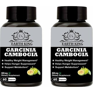 EARTH KING Garcinia Cambogia Capsule | Weight Loss | Fat Cutter for Men  and  Women 500Mg (2 x 60 Capsules)