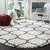 GALLERY HOME Silky Smooth Anti-Skid Shaggy Round Carpet with 2 inch Thickness (4 x 4 Round, Ivory Grey F3)