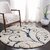 GALLERY HOME Silky Smooth Anti-Skid Shaggy Round Carpet with 2 inch Thickness (4 x 4 Round, Ivory Blue A3)