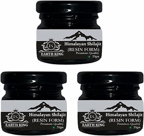 EARTH KING Himalayan Shilajit/Shilajit Resin (Semi Liquid) Strength, Energy - 60Gm (Pack of 3)