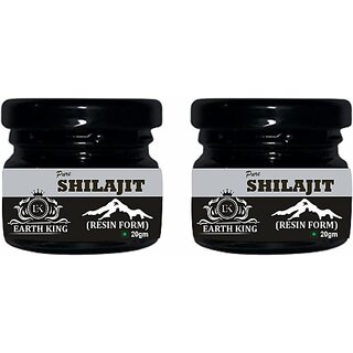 EARTH KING 100% Pure Shilajit/Shilajit Resin (Semi Liquid) for Strength  and  Stamina 40Gm (Pack of 2)