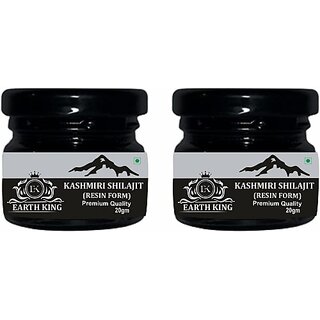 EARTH KING Pure Kashmiri Shilajit/Shilajit Resin (Semi Liquid) for Strength  and  Power 40Gm (Pack of 2)